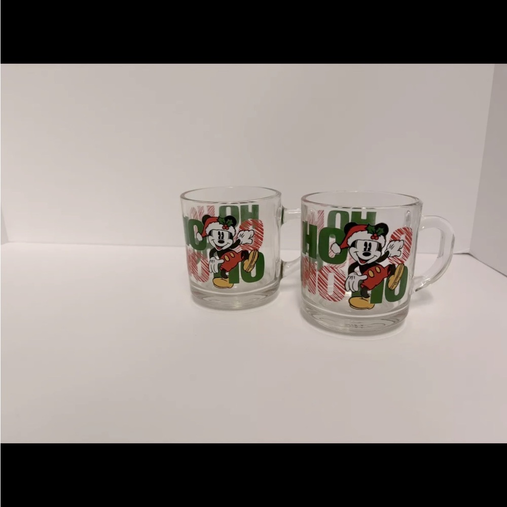 Vintage Anchor Hocking Mickey Mouse Disney Christmas Mugs
